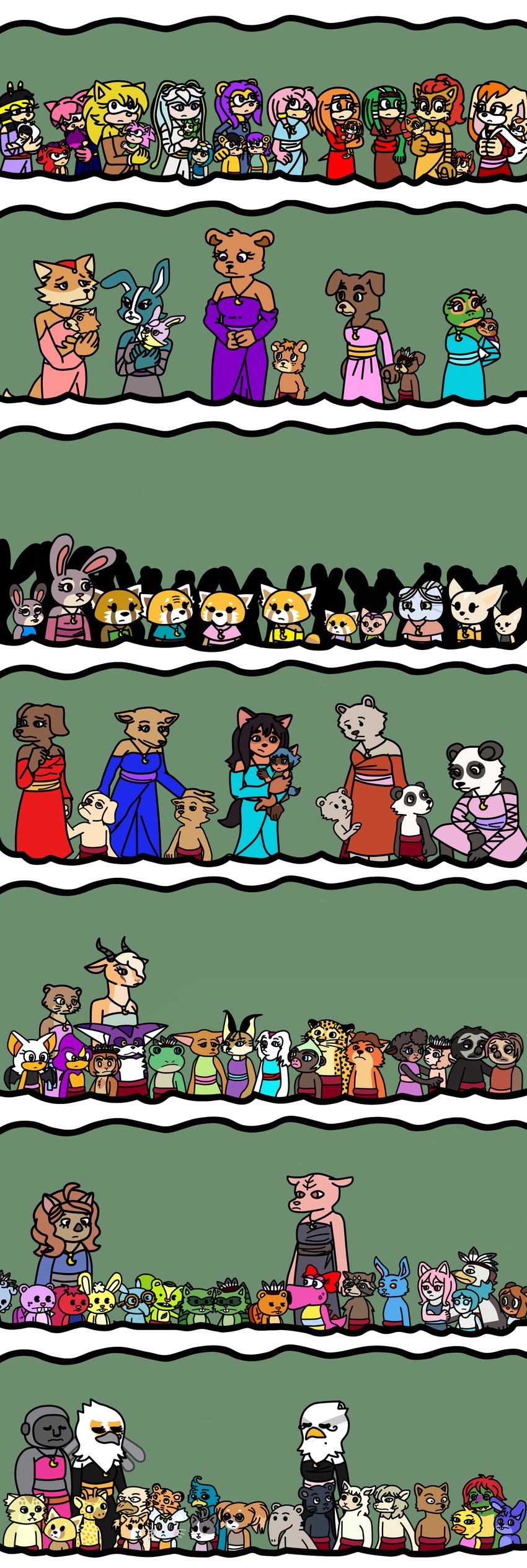 monkey king, driving school receptionist, jackie, galaxina the seedrian, retsuko's grandmother, and etc (five nights at freddy's: security breach and etc) created by ameth18 and sirinathehedgehog