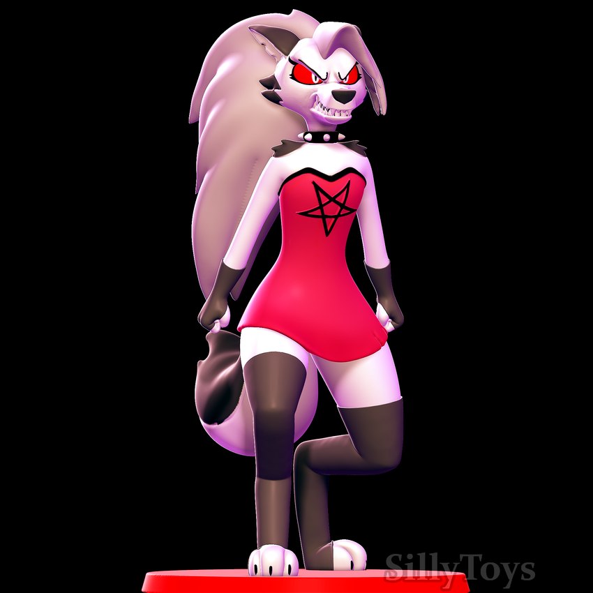 3d_modeling 3d_print angry anthro clothing collar dress fangs female fist footwear gloves hair handwear long_hair occult_symbol pentagram pose red_eyes satanic simple_background socks solo spiked_collar spikes standing symbol tail teeth sillytoys helluva_boss mythology loona_(helluva_boss) canid canid_demon canine demon hellhound mammal mythological_canine mythological_creature 1:1 3d_(artwork) digital_media_(artwork) hi_res pinup