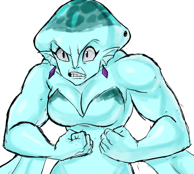 big_breasts breasts cleavage clothed clothing ear_piercing female flexing muscular muscular_female muscular_humanoid piercing princess royalty solo unknown_artist hyrule_warriors nintendo ocarina_of_time the_legend_of_zelda princess_ruto animal_humanoid fish fish_humanoid humanoid marine marine_humanoid zora hi_res