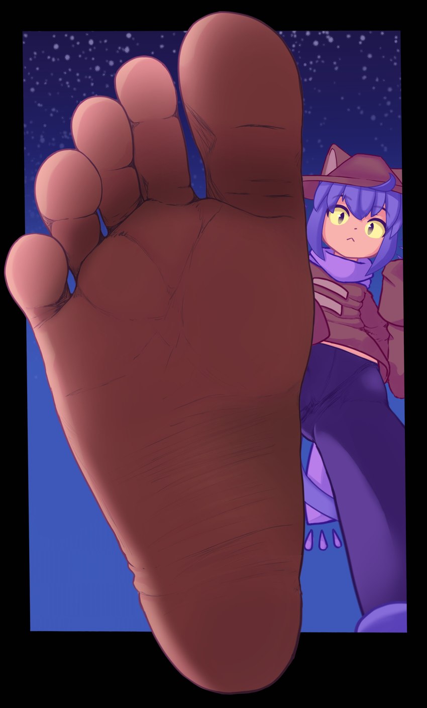 5_toes anthro feet female first_person_view foot_fetish foot_focus foot_play humanoid_feet looking_at_viewer low-angle_view plantigrade soles solo stomping toes trampling underfoot itameowmeow oneshot niko_(oneshot) felid feline mammal absurd_res hi_res