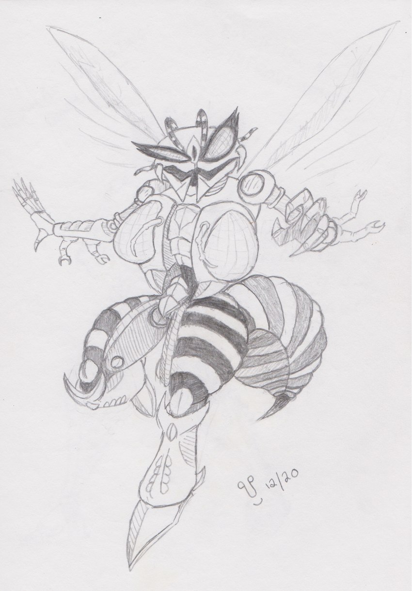 5_fingers breasts crossgender eyelashes female fingers machine metallic_body paincilpent pencil_sketch solo stinger thick_thighs wings wings_flapping hasbro takara_tomy transformers transformers:_beast_wars waspinator animal_humanoid arthropod arthropod_humanoid humanoid hymenopteran hymenopteran_humanoid insect insect_humanoid predacon robot wasp wasp_humanoid graphite_(artwork) hi_res traditional_media_(artwork)