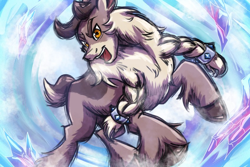 antlers braided_fur brown_antlers brown_hooves cloven_hooves eyebrows feral fetlocks fur grey_body grey_fur hooves horn icicle looking_at_viewer male on_hind_legs open_mouth open_smile pose quadruped scut_tail short_tail smile smiling_at_viewer solo tail redahfuhrerking them's_fightin'_herds stronghoof_hoofstrong deer mammal new_world_deer reindeer 2023 3:2 digital_media_(artwork) digital_painting_(artwork) hi_res