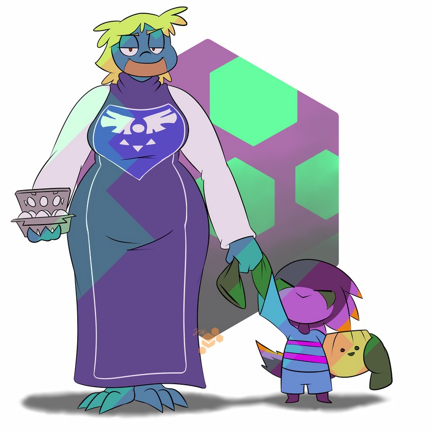 anthro basket clothing container cosplay costume duo egg egg_carton eyes_closed female halloween_costume hand_holding happy holidays male simple_background smug wide_hips potoobrigham halloween junk_planet undertale undertale_(series) aura_(junk_planet) bree_(junk_planet) frisk_(undertale) toriel avian scalie 1:1 2016 absurd_res hi_res