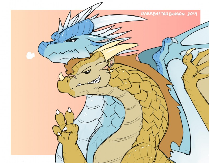 qibli and winter (wings of fire and etc) created by darkenstardragon