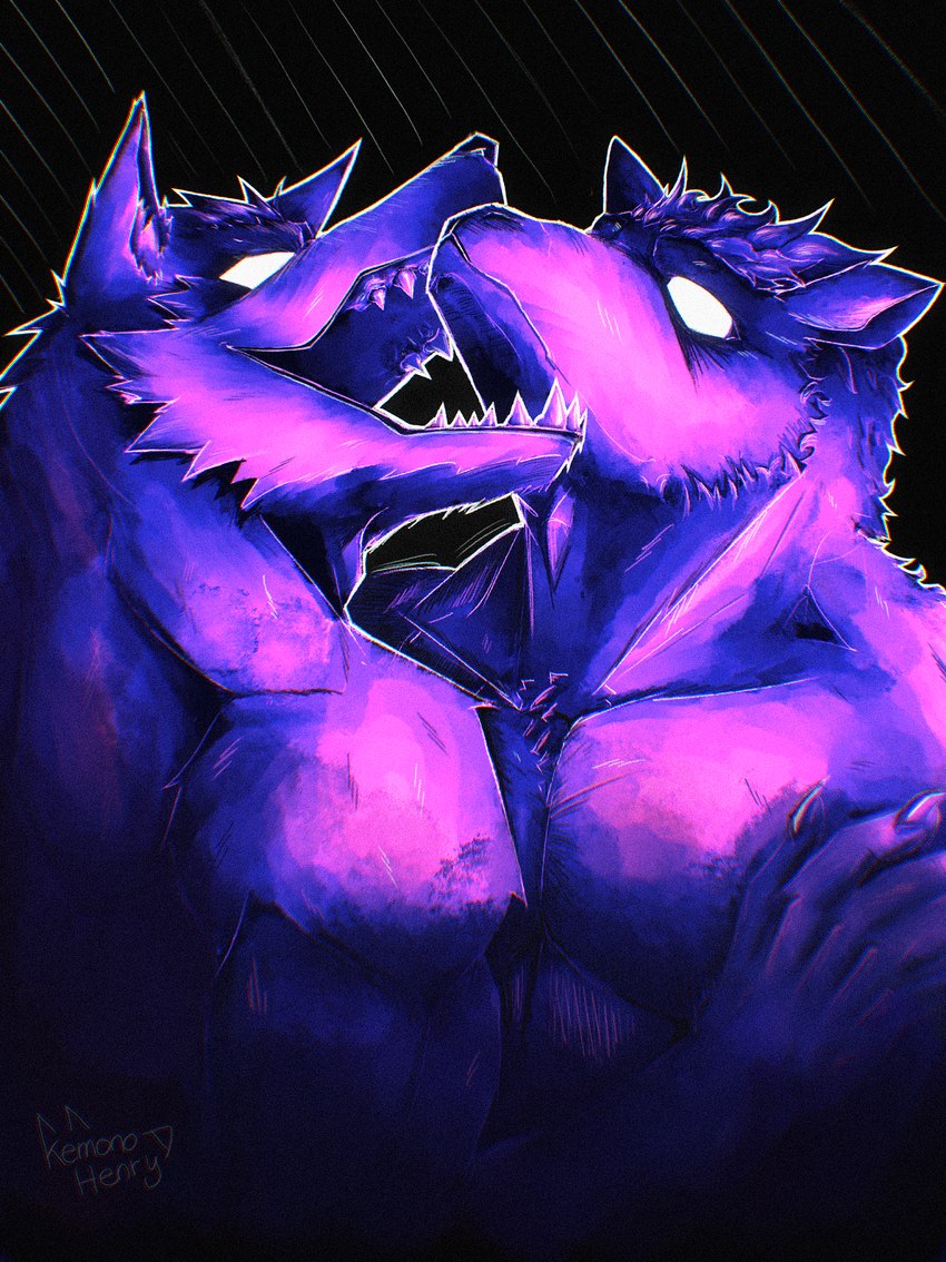 abs anthro barazoku biceps big_muscles blush breasts duo fangs fur hair hug male male/male meal muscular muscular_anthro muscular_male open_mouth pecs simple_background smile teeth wool_(fur) kemonohenry mythology bovid canid canine canis caprine hybrid mammal mythological_canine mythological_creature sheep werecanid werecanine werecaprine werecreature weresheep werewolf wolf hi_res