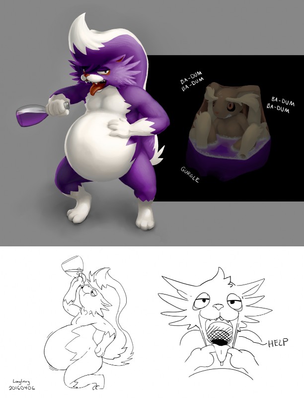 ambiguous_gender anthro belly big_belly cutaway duo grey_background grin internal looking_at_viewer naughty_face nude oral_vore pokemorph semi-anthro simple_background smile solo_focus standing syrup tongue tongue_out vore white_background longlevy nintendo pokemon generation_4_pokemon lopunny mammal mephitid pokemon_(species) skuntank 2016 black_and_white digital_media_(artwork) hi_res line_art monochrome multiple_scenes shaded sketch