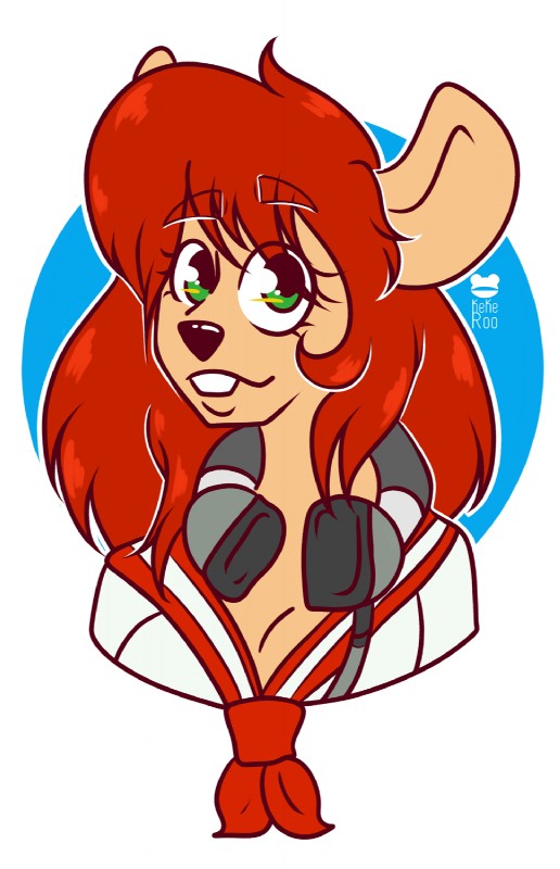 anthro buckteeth clothing female green_eyes hair looking_at_viewer red_hair smile solo teeth kekeroo mary_(sailoranna) mammal mouse murid murine rodent 2017 bust_portrait hi_res portrait