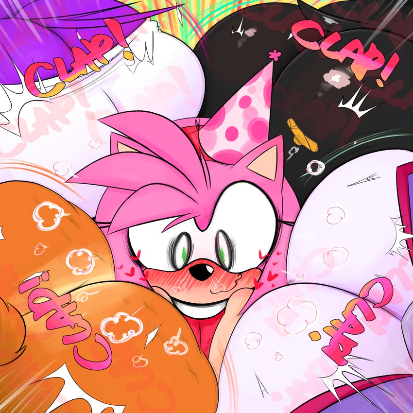 shadow the hedgehog, wave the swallow, blaze the cat, rouge the bat, sally acorn, and etc (sonic the hedgehog (archie) and etc) created by ota (artist)