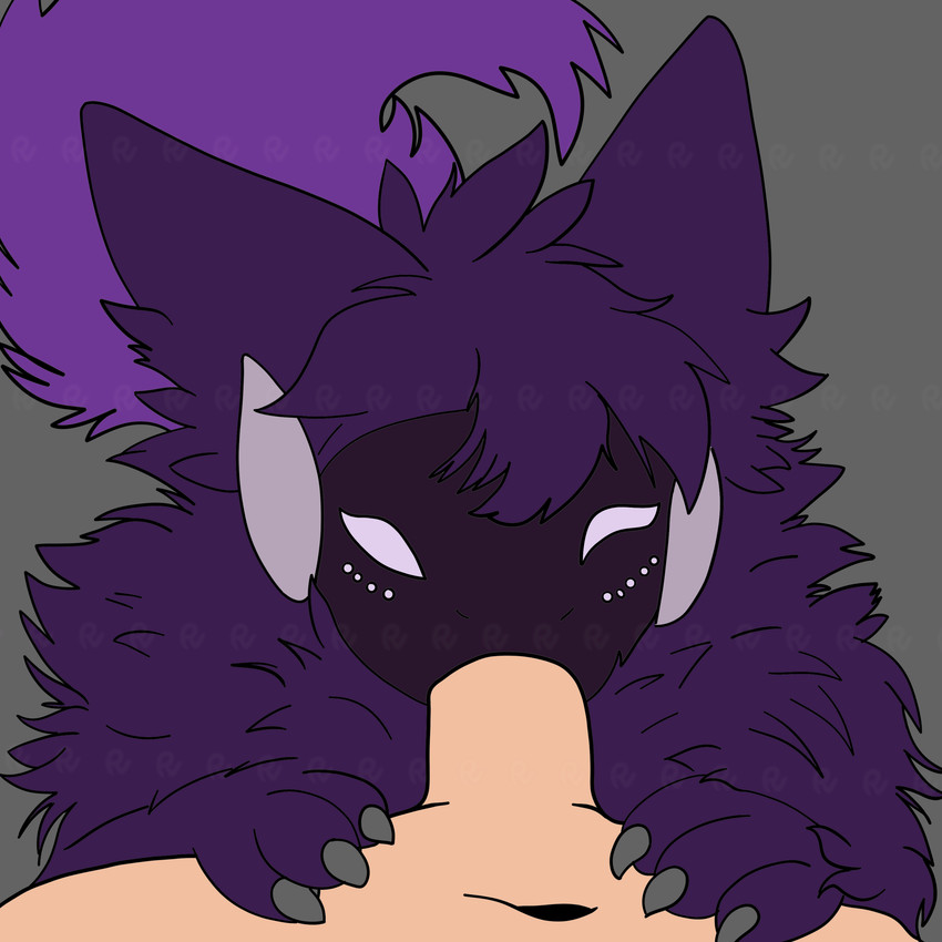 anthro fellatio female fur genitals machine male male/female nude open_mouth oral oral_penetration penetration penile penis purple_body purple_fur sex simple_background tail passey_voppy canid canine human mammal protogen absurd_res hi_res
