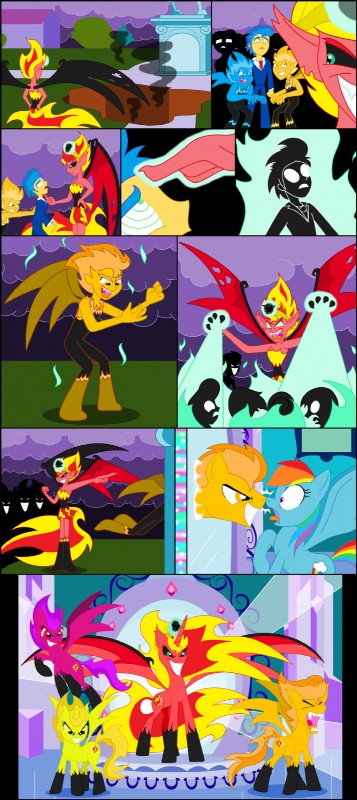 blue_body blue_feathers blue_fur corruption crater cutie_mark death feathered_wings feathers female feral fur group hair horn hypnosis male mind_control mirror multicolored_hair portal rainbow_hair red_body red_fur wings yellow_body yellow_fur bbbhuey equestria_girls friendship_is_magic hasbro my_little_pony mythology flash_sentry_(mlp) rainbow_dash_(mlp) snails_(eg) snips_(eg) sunset_shimmer_(eg) demon equid equine human mammal mythological_creature mythological_equine pegasus winged_unicorn 2013 comic hi_res