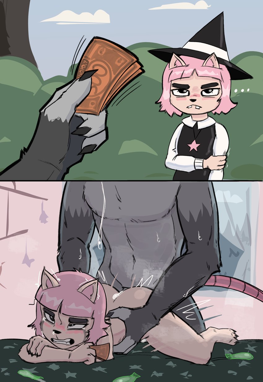 3_toes 4_fingers adult_on_young age_difference anthro anthro_on_anthro anthro_penetrated anthro_penetrating anthro_penetrating_anthro arm_tuft ass_up banknote bed bedding bedroom bedroom_sex bent_arm bent_leg big_eyes biped black_body black_claws black_clothing black_dress black_eyebrows black_eyes black_fur black_nose blue_sky blush bodily_fluids bubble bubble_butt butt canon_x_oc claws clenched_teeth closed_frown clothed clothed_anthro clothed_female clothed_to_nude clothing cloud collared_shirt condom cum cum_on_butt curtains dark_body dark_fur day dress drooling duo elbow_tuft ellipsis eye_roll eyebrows faceless_anthro faceless_character faceless_male feet female female_penetrated filled_condom finger_claws fingerless_(marking) fingers from_behind_position frown fucked_silly fur fur_tuft furniture genital_fluids glistening glistening_bodily_fluids glistening_bubble glistening_butt glistening_cum glistening_eyes glistening_genital_fluids glistening_hair glistening_saliva glistening_snot glistening_sweat glistening_tears grabbing_from_behind green_condom grey_body grey_fur grey_markings hair hand_on_another's_hip hand_on_arm hand_on_hip hand_on_own_arm hat headgear headwear heavy_blush hip_grab holding_arm holding_money holding_object humanoid_hands inner_ear_fluff inside internal_wall interspecies iris jewelry larger_male light_body light_fur light_hair looking_at_money looking_at_object looking_pleasured lying lying_on_bed makeup male male/female male_penetrating male_penetrating_female markings mascara money monotone_body monotone_fur monotone_hair mostly_offscreen_anthro mostly_offscreen_character mostly_offscreen_male motion_lines motion_outline mouth_closed multicolored_body multicolored_clothing multicolored_fur multicolored_hat multicolored_headgear multicolored_headwear multicolored_witch_hat necklace nude nude_anthro nude_female nude_male number obscured_penetration older_male older_on_young on_bed on_front orange_text outside pattern_bedding pendant penetration pink_blush pink_hair pink_inner_ear_fluff pink_tail plant plantigrade pointy_ears prick_ears prostitution reverse_table_lotus_position running_makeup running_mascara saliva sex sexual_barrier_device shirt short_hair shrub size_difference sky smaller_female smaller_penetrated snot snot_bubble standing standing_sex star star_pendant striped_markings striped_tail stripes sweat sweatdrop sweaty_body tail tail_markings tan_body tan_ears tan_fur tears teeth text thick_eyebrows thick_thighs three-quarter_view toe_claws toes topwear translucent_curtains tree tremble_spikes tuft two_tone_body two_tone_clothing two_tone_fur two_tone_hat two_tone_headgear two_tone_headwear two_tone_witch_hat vaginal vaginal_penetration wall_(structure) white_clothing white_clouds white_shirt white_topwear window witch_hat wrist_tuft young young_anthro young_female young_penetrated younger_female younger_penetrated stupidgnoll cartoon_network monopoly summer_camp_island stupidgnoll_(character) susie_mccallister domestic_cat felid feline felis gnoll hyena mammal 2025 2koma comic digital_drawing_(artwork) digital_media_(artwork) english_text hi_res
