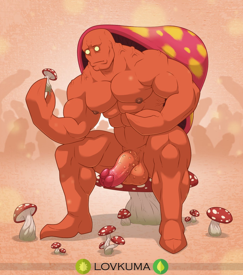 abs anthro anthrofied balls biceps empty_eyes expressionless frown fungus genitals half-erect leaf male muscular muscular_anthro muscular_legs muscular_male mushroom mushroom_cap mushroom_penis nipples nubbed_penis parasite penis phallic pincers pokemorph quads red_balls red_body red_penis red_skin sitting solo triceps vein veiny_muscles lovkuma nintendo pokemon animal_humanoid arthropod arthropod_humanoid generation_1_pokemon humanoid insect insect_humanoid parasect pokemon_(species) 2020 hi_res signature