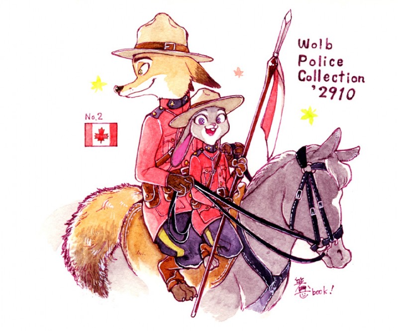 judy hopps and nick wilde (royal canadian mounted police and etc) created by 一膳