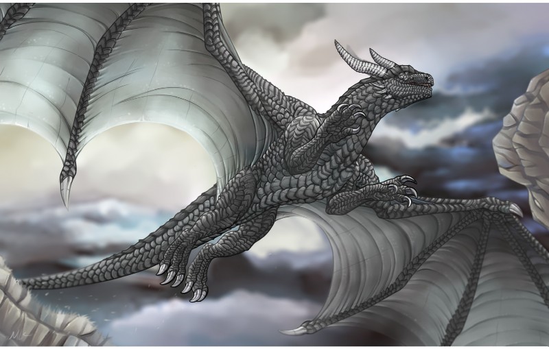 claws cloud featureless_crotch feral flying horn male membrane_(anatomy) membranous_wings outside scales solo tail toe_claws wings bebl mythology rokanoss dragon mythological_creature mythological_scalie scalie hi_res letterbox