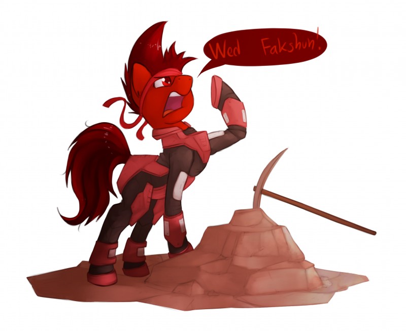 accessory armor feral hair headband male pickaxe simple_background solo white_background marsminer hasbro my_little_pony red_faction fan_character mars_miner equid equine horse mammal pony 2016 hi_res