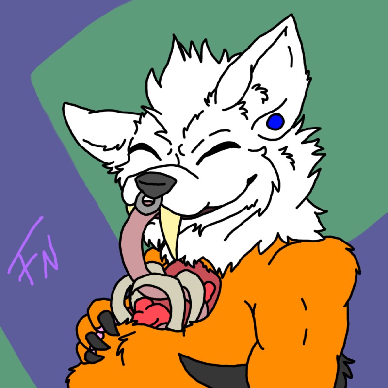 abstract_background anthro autocannibalism bone facial_piercing fangs gore male nose_piercing nose_ring organs piercing ring_piercing septum_piercing simple_background solo teeth tongue vore cookiekangaroo felid fench hybrid mammal 1:1 flat_colors