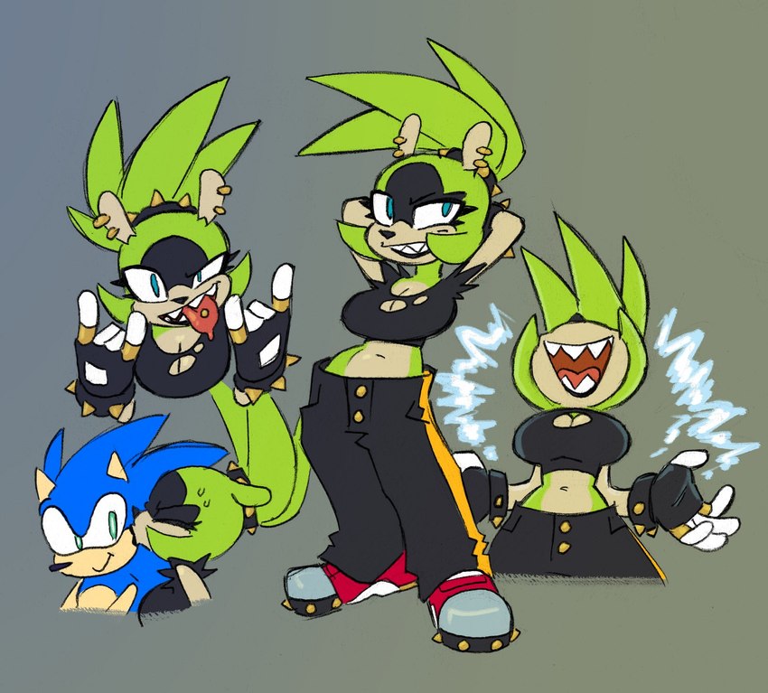 sonic the hedgehog and surge the tenrec (sonic the hedgehog (comics) and etc) created by captain molasses