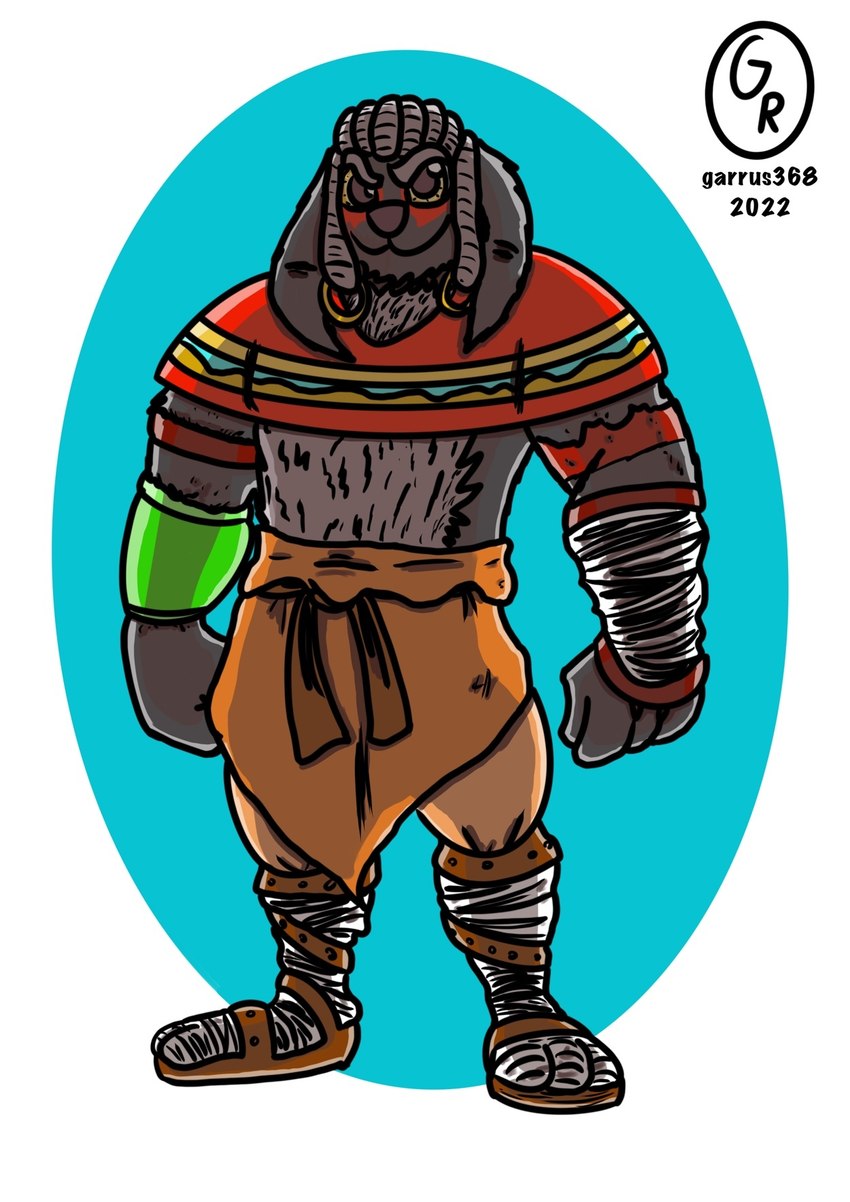 anthro arboj hair long_hair male muscular muscular_male solo tribal warrior wiffen garrus368 canid canine mammal digital_media_(artwork) hi_res