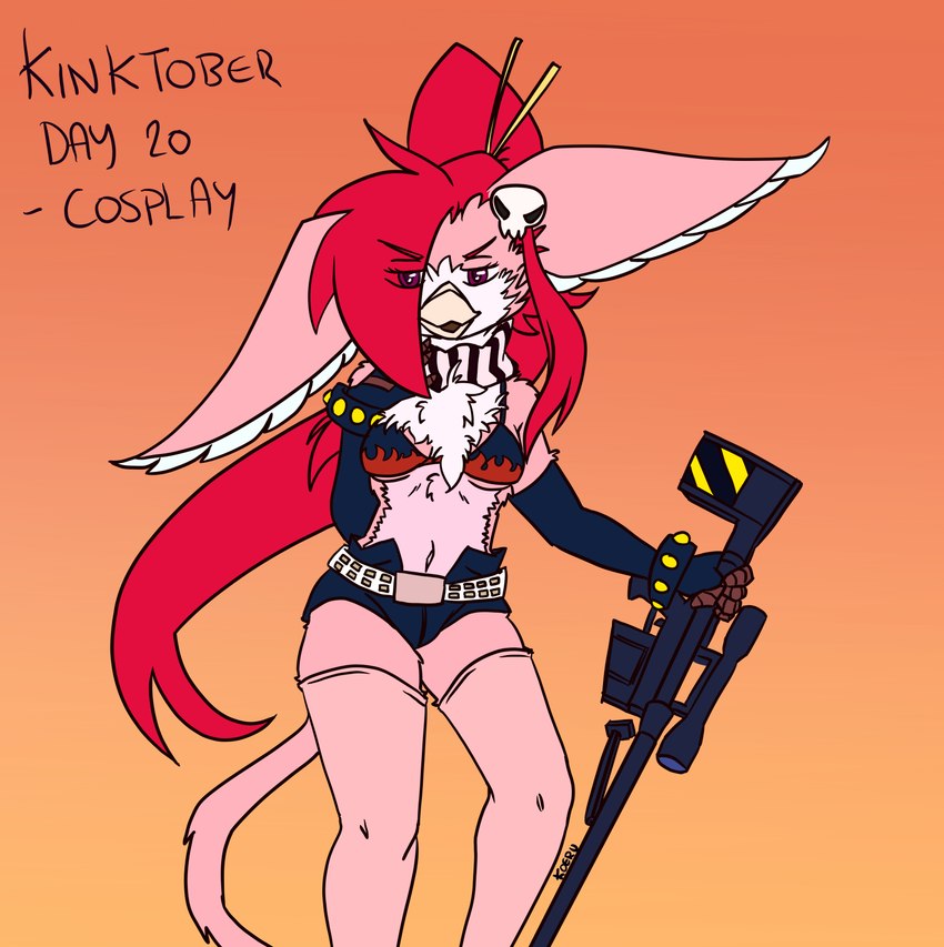 anthro cosplay dressing_up female oeru solo koeru kinktober kinktober_2024 mythology tengen_toppa_gurren_lagann koeru_(koeru) yoko_littner avian gryphon mythological_avian mythological_creature hi_res