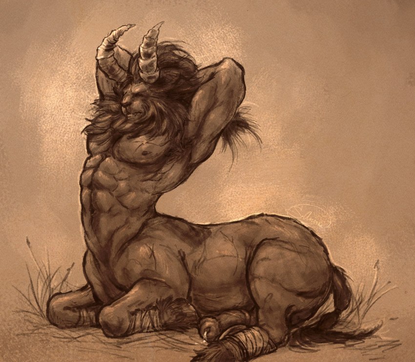 abs animal_genitalia animal_penis armpit_hair bodily_fluids body_hair equine_genitalia equine_penis erection genital_fluids genitals leaking_precum male mane penis precum solo s_anima breath_of_the_wild nintendo the_legend_of_zelda lynel taur hi_res shaded signature