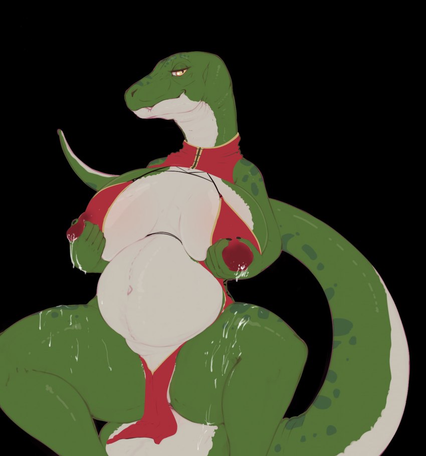 anthro anus areola big_breasts biped bodily_fluids breast_squeeze breasts claws clothed clothed_anthro clothed_female clothing countershading curvy_figure female fondling green_body grey_body grey_countershading hand_on_breast holding_breast huge_breasts lactating lactating_through_clothing looking_at_viewer milk_drip navel nipple_outline nipples non-mammal_breasts non-mammal_lactation non-mammal_navel non-mammal_nipples pregnant pregnant_anthro pregnant_female self_fondle sitting skimpy slightly_chubby smile solo spread_legs spreading squeezing tail thick_thighs voluptuous wet wet_clothing wide_hips yellow_eyes staro burgess_shale_(lucidum) dinosaur dromaeosaurid prehistoric_species reptile scalie theropod velociraptor 2020 digital_drawing_(artwork) digital_media_(artwork) hi_res