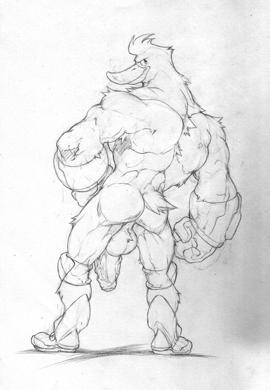 anthro armor backsack balls big_balls big_penis boots clothing flaccid footwear foreskin gauntlets genitals gloves handwear huge_balls huge_penis looking_at_viewer male mostly_nude penis shoes smile smirk tail tail_tuft tuft vein veiny_penis utx-shapeshifter disney mighty_ducks wildwing_flashblade anatid anseriform avian bird duck absurd_res black_and_white hi_res monochrome sketch