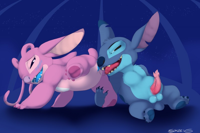 angel and stitch (lilo and stitch and etc) created by syntex