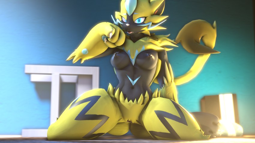 areola black_areola black_nipples breasts erect_nipples female fur genitals glowing glowing_eyes kneeling lamp licking medium_breasts nipples pussy solo spread_legs spreading thick_thighs tongue tongue_out yellow_body yellow_fur a1ph4w01v nintendo pokemon warfare_machine warfare_zeraora felid feline generation_7_pokemon legendary_pokemon mammal pokemon_(species) zeraora 16:9 3d_(artwork) digital_media_(artwork) hi_res source_filmmaker_(artwork) widescreen