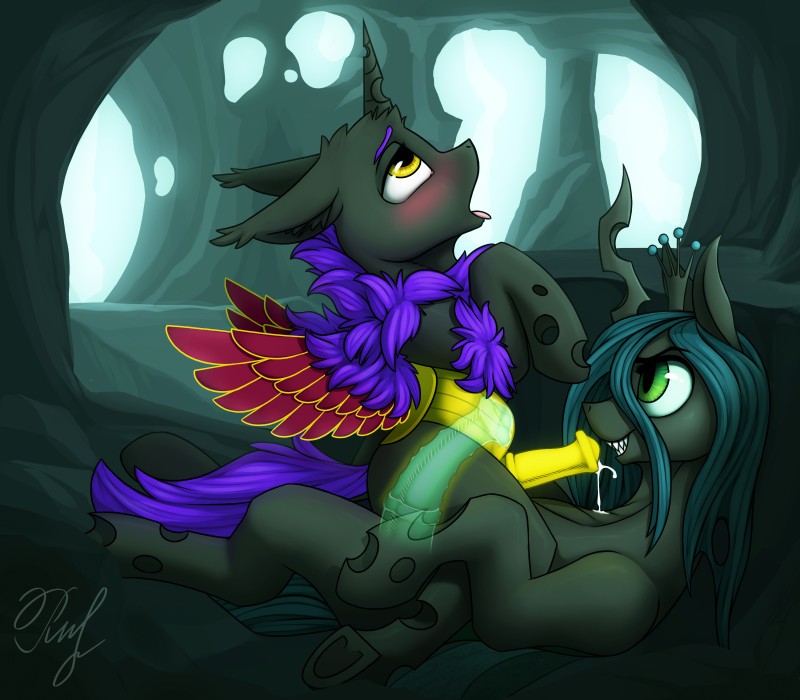 fan character, queen chrysalis, and rhipheus (friendship is magic and etc) created by phenyanyanya