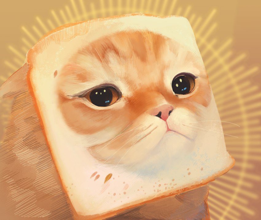 ambiguous_feral ambiguous_gender bread feral food in_bread orange_background orange_body orange_eyes simple_background solo junkochi cat_breading domestic_cat felid feline felis mammal icon meme