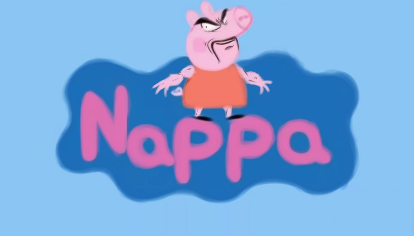 anthro beard clothing face_swap facial_hair hair looking_back male muscular muscular_male parody pink_hair red_clothing shitpost simple_background simple_coloring sky smile solo standing text title_card what lacasadelosdibujosua dragon_ball dragon_ball_z peppa_pig toei_animation nappa peppa_pig_(character) domestic_pig mammal saiyan suid suine sus_(pig) crossover meme redraw shaded simple_shading