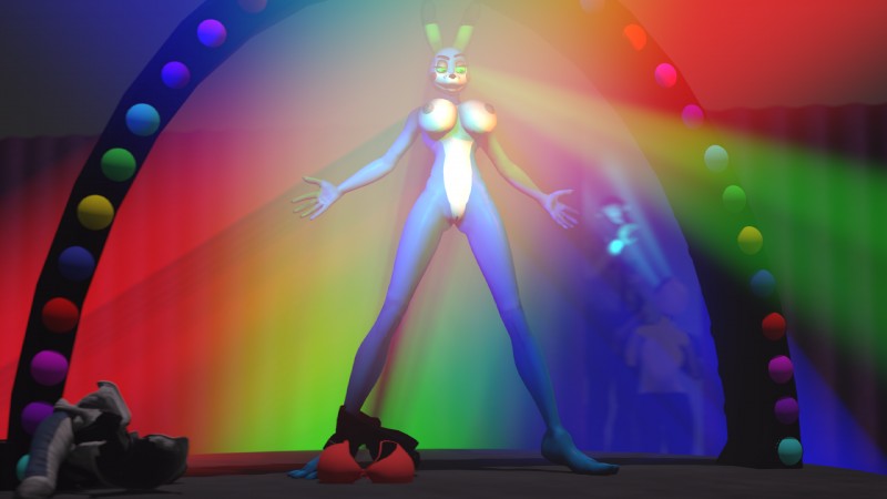 anthro big_breasts bra breasts clothing female genitals glowing glowing_eyes group guard machine male nipples nude open_mouth penis pussy solo_focus stage underwear nobody3 five_nights_at_freddy's five_nights_at_freddy's_2 scottgames toy_bonnie_(fnaf) toy_bonnie_(psychojohn2) toy_chica_(fnaf) toy_chica_(psychojohn2) animatronic avian bird lagomorph leporid mammal rabbit robot 16:9 2018 3d_(artwork) digital_media_(artwork) hi_res source_filmmaker_(artwork) widescreen