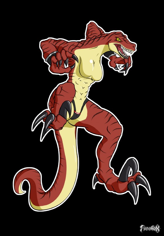 abs anthro breasts camel_toe claws clothing female muscular muscular_anthro muscular_female non-mammal_breasts solo tail thong underwear yellow_eyes freefox killer_instinct rareware riptor dinosaur lizard prehistoric_species reptile scalie 2013 alpha_channel hi_res