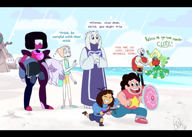 ambiguous_gender anthro black_bars bone breasts clothed clothing female fur gem group hair long_ears male purple_body purple_skin skeleton text white_body white_fur tc-96 cartoon_network steven_universe undertale undertale_(series) amethyst_(steven_universe) frisk_(undertale) garnet_(steven_universe) papyrus_(undertale) pearl_(steven_universe) peridot_(steven_universe) sans_(undertale) steven_quartz_universe toriel alien alien_humanoid amethyst_(gem_species) animated_skeleton boss_monster_(undertale) bovid caprine garnet_(gem_species) gem_(species) gem_fusion goat human humanoid mammal pearl_(gem_species) peridot_(gem_species) quartz_(gem_species) undead 2016 crossover english_text hi_res letterbox