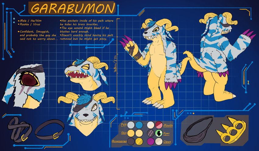 fan character and garabumon (bandai namco and etc) created by elechtronshock