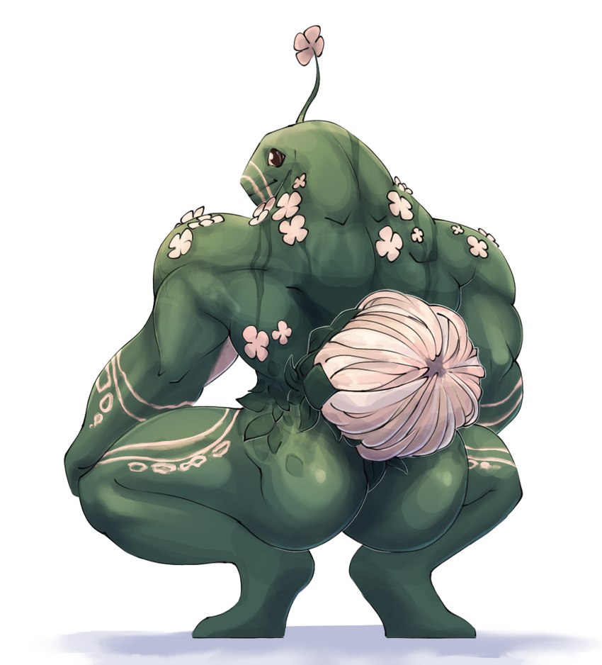 anthro biped butt butt_focus crouching flower male mostly_nude muscular nude plant rear_view solo saulgreatman broly_culo creatures_of_sonaria roblox buff_eulopii elemental_creature eulopii flora_fauna digital_media_(artwork) full-length_portrait meme portrait