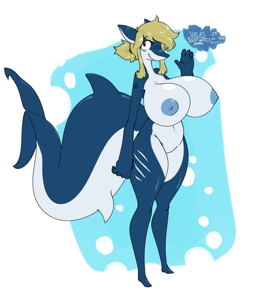 breasts female nipples nude sea solo tail water sinfullapis valas_(sinfullapis) fish marine shark absurd_res hi_res model_sheet