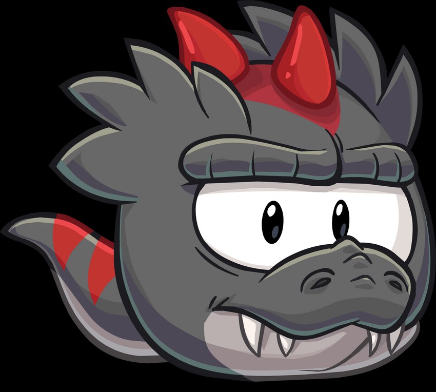 ambiguous_gender fangs horn looking_at_viewer solo tail teeth toony unknown_artist club_penguin dinosaur_puffle puffle alpha_channel full-length_portrait hi_res official_art portrait