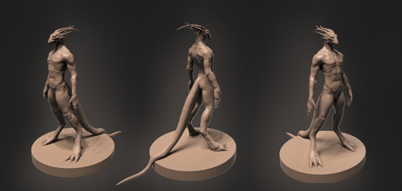 anthro biped digitigrade male nude sculpt sculpture simple_background solo standing tail boobart mythology dragon mythological_creature mythological_scalie scalie wingless_dragon 3d_(artwork) digital_media_(artwork) hi_res unavailable_at_source