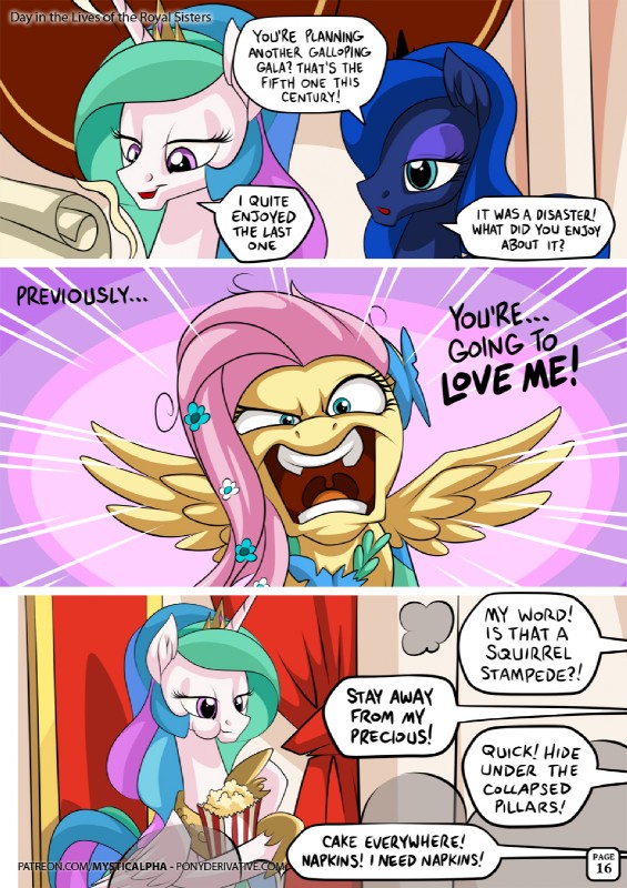 fluttershy, princess celestia, and princess luna (friendship is magic and etc) created by mysticalpha