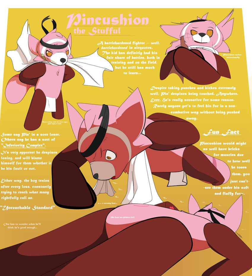 anthro anthrofied black_kerchief bruised counting exercise kerchief male pokemorph push-up rear_view scarf solo text jaylus_t_meowstic nintendo pokemon pincushion_(jaylus_t_meowstic) generation_7_pokemon pokemon_(species) stufful absurd_res cel_shading english_text hi_res model_sheet shaded