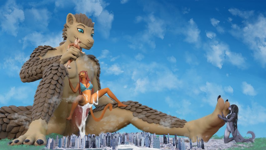 4_toes 5_toes anthro anthro_on_anthro anthro_penetrated anthro_penetrating anthro_penetrating_anthro blue_eyes bodily_fluids city city_background cityscape claws clothing cum cum_in_pussy cum_inflation cum_inside duo ejaculation erection extreme_size_difference feet female female_penetrated foot_fetish foot_lick foot_play genital_fluids genitals group humanoid_feet humanoid_genitalia humanoid_pussy inflation landscape landscape_dwarfing licking macro macro_male male male/female male_penetrating male_penetrating_female penetration penile penile_penetration penis penis_in_pussy penis_size_difference plantigrade pussy sex sitting sitting_on_ground size_difference swimwear tail toes tongue vaginal vaginal_penetration lapushis ralerin domestic_cat felid feline felis kangaroo macropod mammal marsupial pangolin 16:9 3d_(artwork) digital_media_(artwork) hi_res widescreen