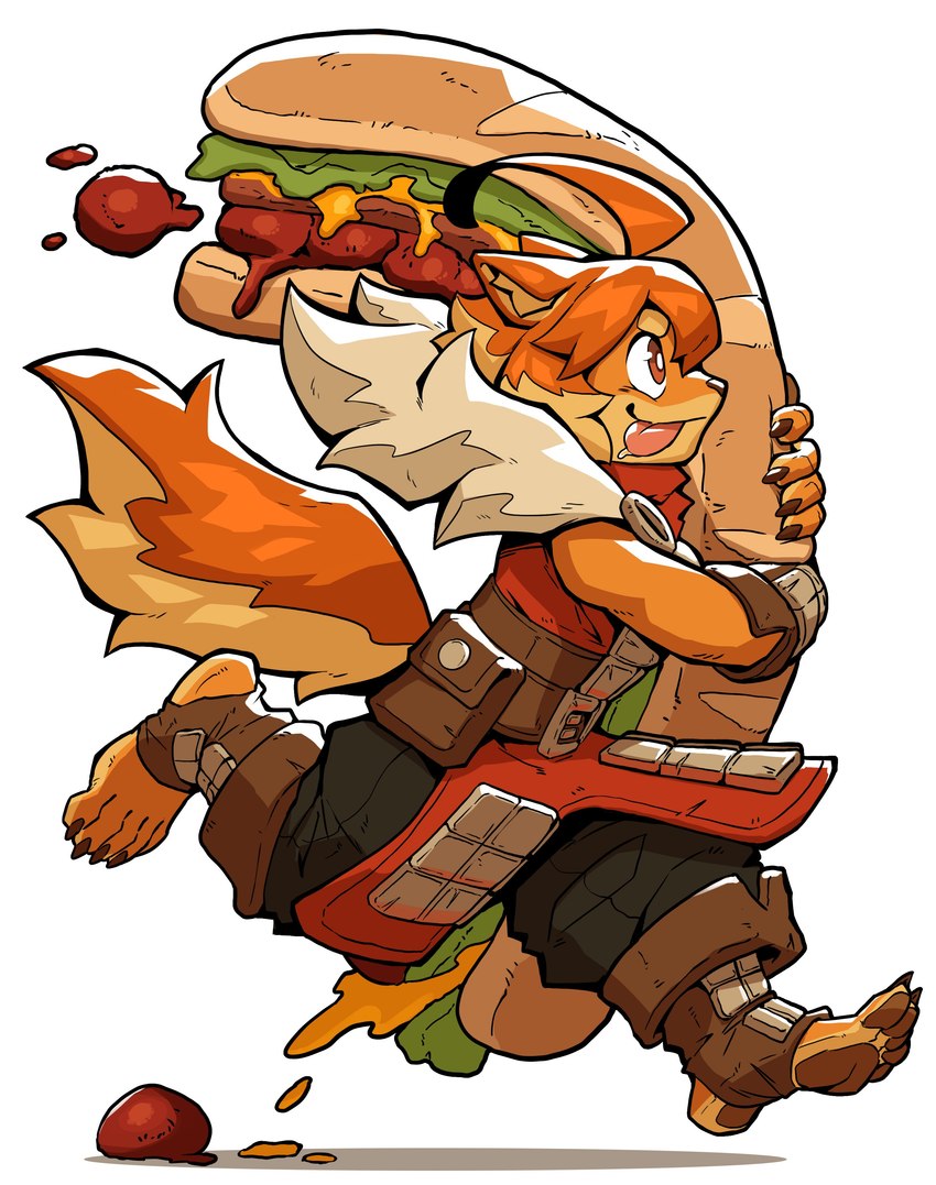 5_toes ahoge anthro blep claws feet female food fur hair hindpaw holding_food holding_object holding_sandwich humanoid_feet meatball orange_body orange_fur orange_hair pawpads paws plantigrade plantigrade_pawpads running sandwich_(food) simple_background soles solo stirrup_footwear submarine_sandwich toe_claws toes tongue tongue_out white_background ceehaz dog_knight_rpg maci_(ceehaz) canid canine canis domestic_dog mammal pomeranian spitz 2024 absurd_res hi_res