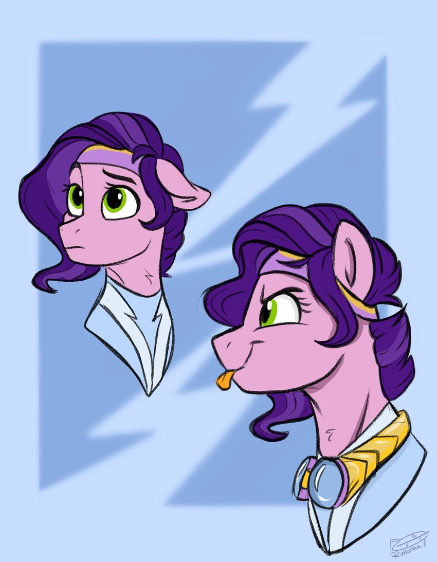 accessory eyewear female feral flight_suit fur goggles green_eyes hair headband pink_body pink_fur purple_hair solo tongue tongue_out rutkotka hasbro mlp_g5 my_little_pony pipp_petals_(mlp) equid equine mammal headshot_portrait hi_res portrait