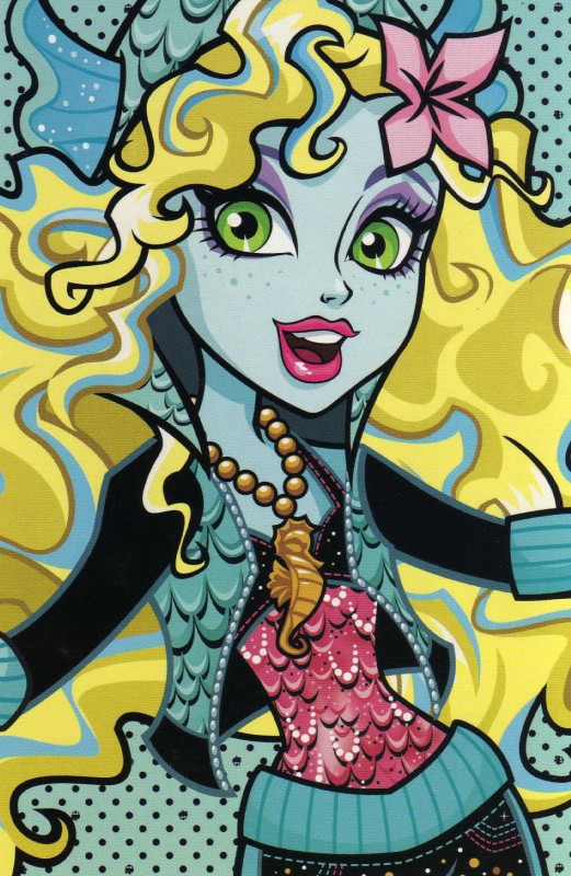 blonde_hair female freckles green_eyes hair jewelry lips looking_at_viewer monster_girl_(genre) necklace not_furry pink_lips solo y2k_(fashion) y2k_(graphic_design) glen_hanson kellee_riley mattel monster_high lagoona_blue humanoid monster hi_res official_art