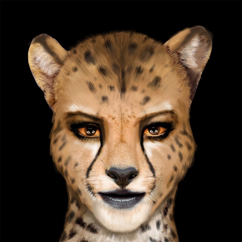 cheetah (dc comics) created by third-party edit and unknown artist