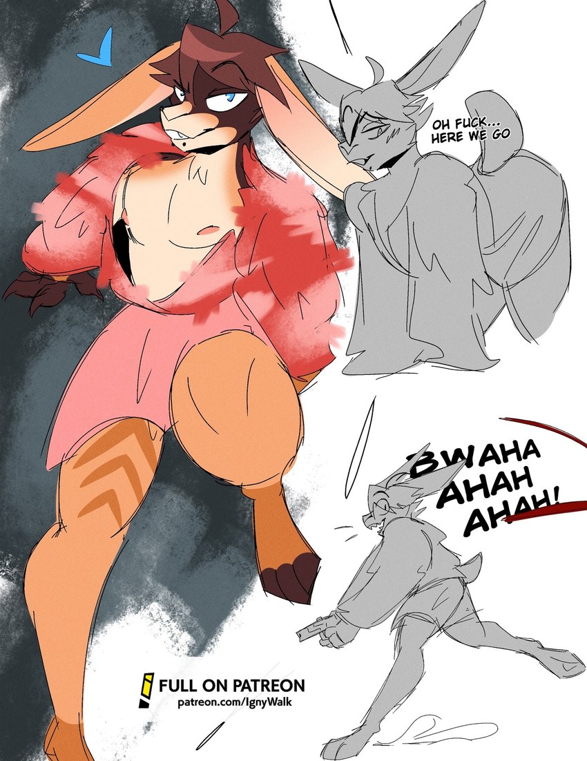 anthro clothed clothing crossdressing cutaway dressing femboy fluffy male mission piercing solo spy walk-w-igny igny_superstar keith_mcdollan_(walk-w-igny) lagomorph leporid mammal rabbit alternate_version_at_paywall hi_res