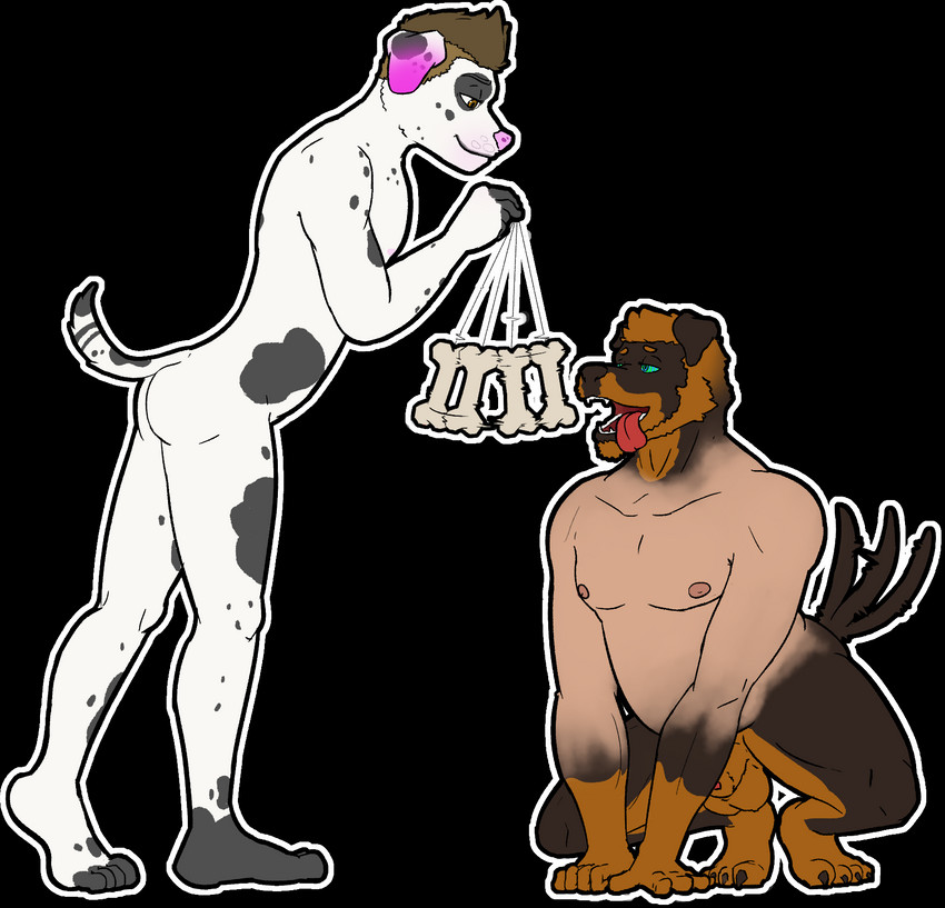 anthro balls bdsm bone duo facial_hair facial_hair_growth genitals hypnosis male male/male mid_transformation mind_control penis petplay puppyplay ringed_eyes roleplay species_transformation tail tail_motion tailwag transformation transformation_through_hypnosis cowardlion casuallynoted charlie_(casuallynoted) halen canid canine canis dalmatian domestic_dog human mammal mastiff molosser rottweiler alpha_channel hi_res