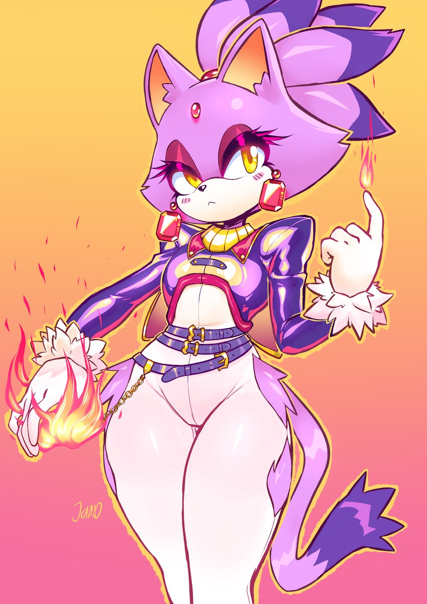 blaze the cat (sonic the hedgehog (series) and etc) created by jamoart