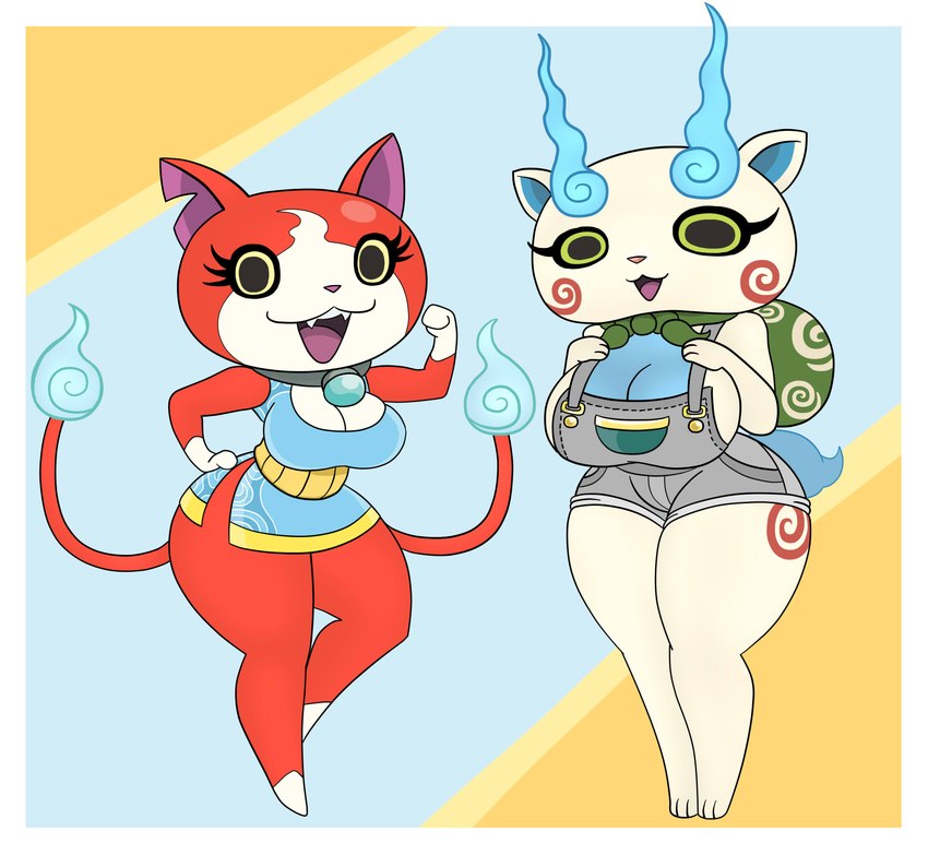 jibanyan and komasan (east asian mythology and etc) created by urusee584